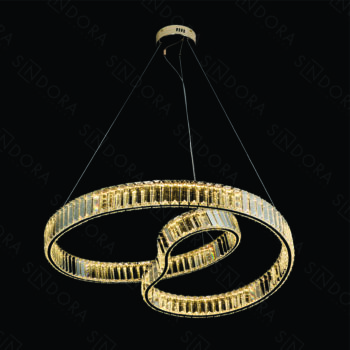 Pendente Metal Dourado Com Cristal 76CM - SINDORA DCD02855