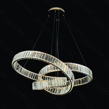 Pendente Metal Dourado com Cristal 100CM - SINDORA DCD02857