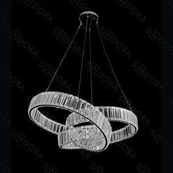 Pendente Metal Cromado com Cristal 80CM -SINDORA DCD02860