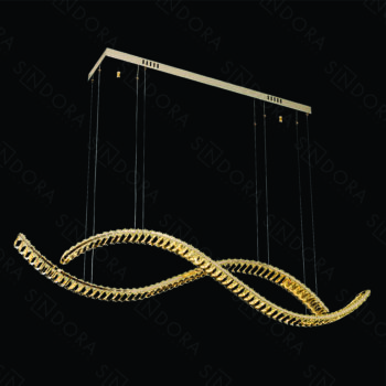 Pendente Metal Dourado Com Cristal 120×16CM - SINDORA DCD02868