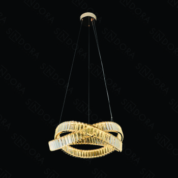 Pendente Metal Dourado com Cristal 60CM - SINDORA DCD02877