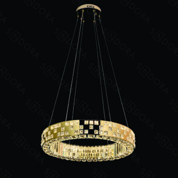 Pendente Inox Dourado com Cristal 60CM - SINDORA DCD02888