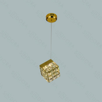 Pendente Inox Dourado com Cristal 15CM - SINDORA  DCD02948