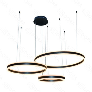 Pendente Alumínio Escovado Preto Com Acrílico 40×60×80CM - SINDORA QD05337