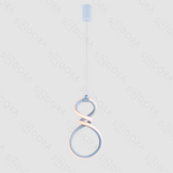 Pendente Metal Branco e Silicone 26×15×9CM - SINDORA QD05410