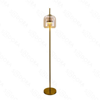 Coluna Metal Bronze com Vidro Conhaque 25×155CM - SINDORA DCD04023
