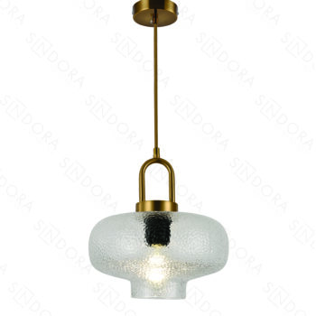 Pendente Metal Bronze com Vidro 26×15CM - SINDORA DCD04054