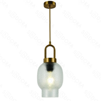 Pendente Metal Bronze com Vidro 16×21CM - SINDORA DCD04055