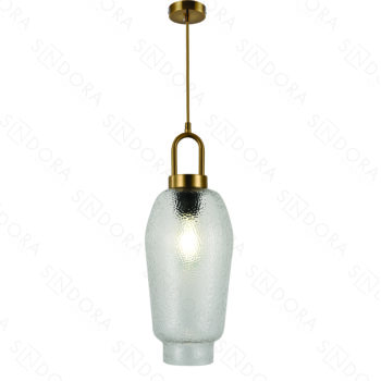 Pendente Metal Bronze com Vidro 18×35CM - SINDORA DCD04056