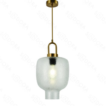 Pendente Metal Bronze com Vidro 22×30CM - SINDORA DCD04057