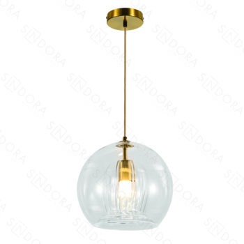 Pendente Metal Bronze com Vidro 20CM - SINDORA DCD04059