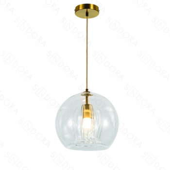 Pendente Metal Bronze com Vidro 25CM - SINDORA DCD04060