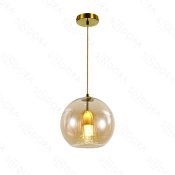 Pendente Metal Bronze com Vidro Amber 15CM - SINDORA DCD04061