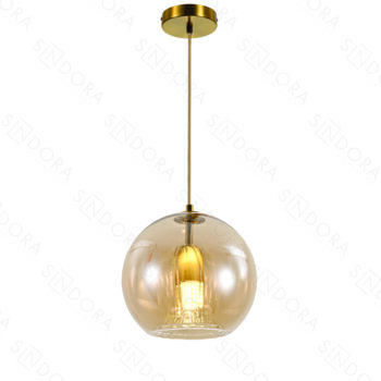 Pendente Metal Bronze com Vidro Amber 20CM - SINDORA DCD04062