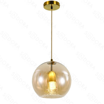 Pendente Metal Bronze com Vidro Amber 25CM - SINDORA DCD04063