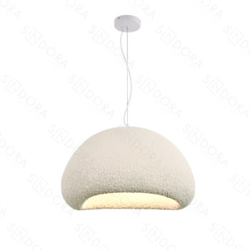 Pendente Metal e Resina Branco 50×30CM - SINDORA DCD04087