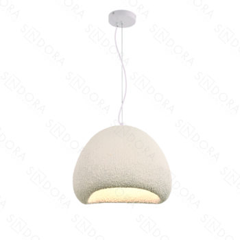 Pendente Metal e Resina Branco 30CM - SINDORA DCD04122