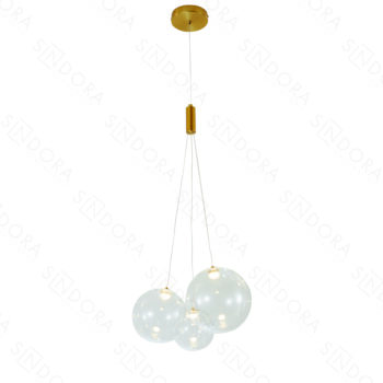 Pendente Metal Bronze com Vidro 12×15×18CM - SINDORA DCD04126