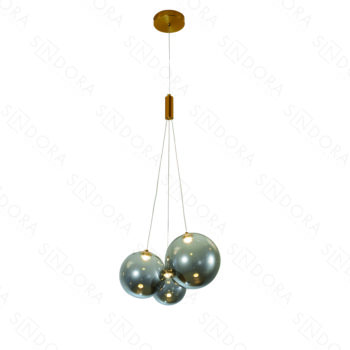 Pendente Metal Bronze com Vidro Fumê 12×15×18CM - SINDORA DCD04128