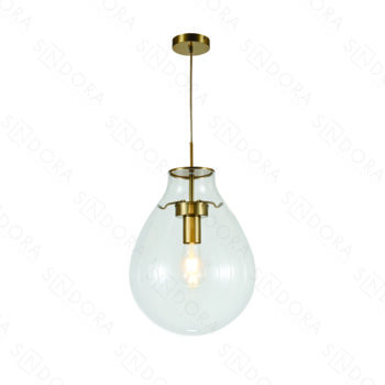 Pendente Metal Bronze com Vidro 30×40CM - SINDORA DCD04130