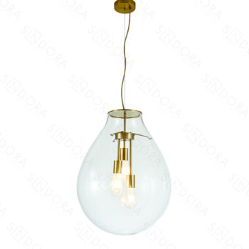 Pendente Metal Bronze com Vidro 48×62CM - SINDORA DCD04132