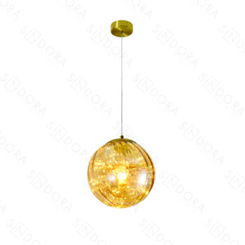 Pendente Metal Bronze com Vidro Amber 20CM - SINDORA DCD04140