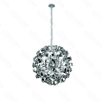 Pendente Inox Cromado e Cristal 80CM - SINDORA DCD06204