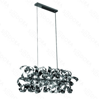 Pendente Inox Cromado Com Cristal 130×40CM- SINDORA DCD06208