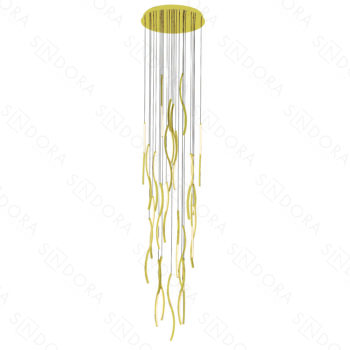 Pendente Inox Champagne e Acrílico 60×300CM - SINDORA DCD06219