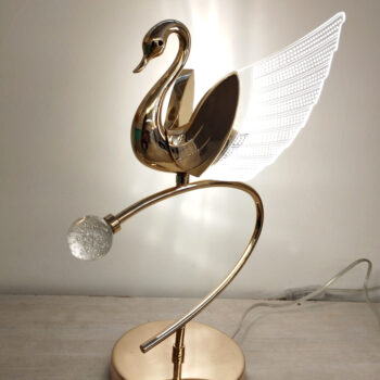 Abajur Metal Dourado com Acrílico 25×22×39CM - SINDORA DCT00274