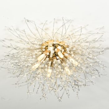 Plafon Metal Dourado com Cristal 50CM - SINDORA DCX00779