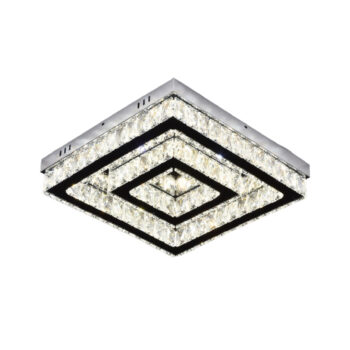 Plafon com Controle Inox Cromado com Cristal 40×60CM - SINDORA DCX01403