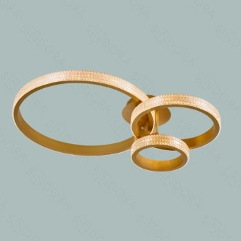 Plafon Metal Dourado E Acrílico 18×50×72CM - SINDORA DCX02881
