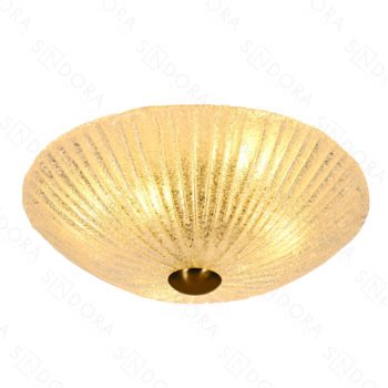 Plafon Metal Bronze com Vidro e Mini Cristais 40CM - SINDORA DCX04064