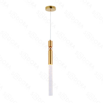 Pendente em Metal Dourado com Cristal 3,5×51CM - SINDORA QD05177