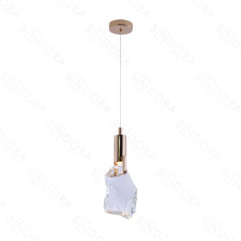 Pendente Metal Dourado e Cristal 10×30×5CM - SINDORA QD05181