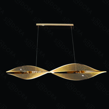 Pendente Metal Dourado E Acrílico 100×19CM - SINDORA QD05200