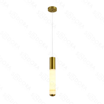 Pendente em Metal Dourado com Concreto 38×6CM - SINDORA QD05207