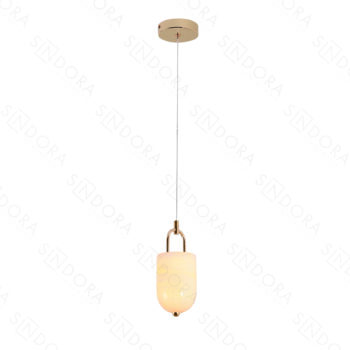 Pendente em Metal Dourado com Concreto 13×9CM - SINDORA QD05208