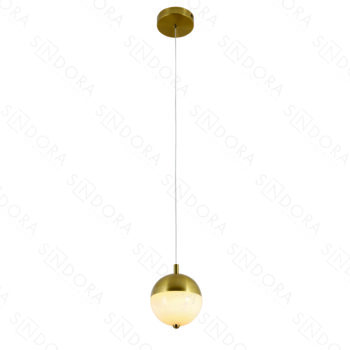 Pendente em Metal Dourado com Concreto 12×13CM - SINDORA QD05209