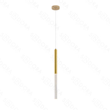 Pendente em Metal Dourado Fosco com Cristal 58,5×3,5CM - SINDORA QD05212
