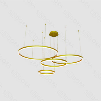 Pendente Alumínio Dourado E Acrílico 40×60×80×100CM - SINDORA QD05350