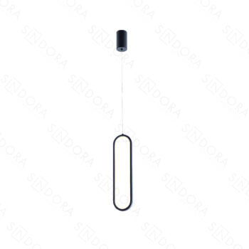 Pendente Metal Preto e Silicone 40×10CM - SINDORA QD05397