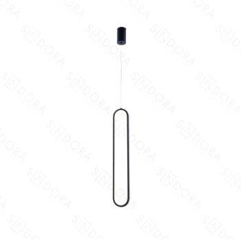 Pendente Metal Preto e Silicone 60×10CM - SINDORA QD05400
