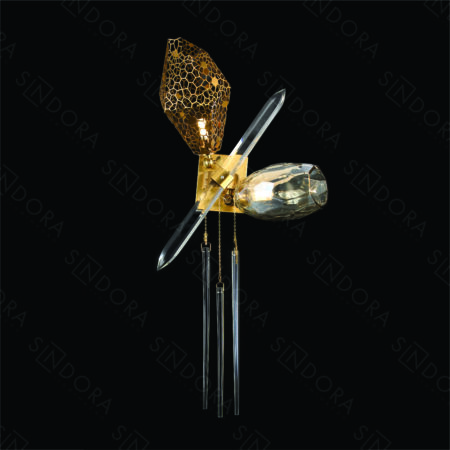 Arandela Inox Bronze com Vidro Fumê 32x65 - SINDORA DCB01012