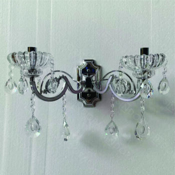 Arandela em Metal Cromado com Cristal 32×17×17CM - SINDORA DCB00405-2