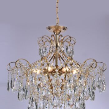 Pendente em Metal Dourado com Cristal 60×60CM - SINDORA DCD00475