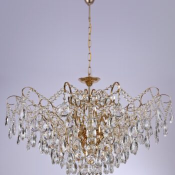 Pendente em Metal Dourado com Cristal 100×100CM - SINDORA DCD00477