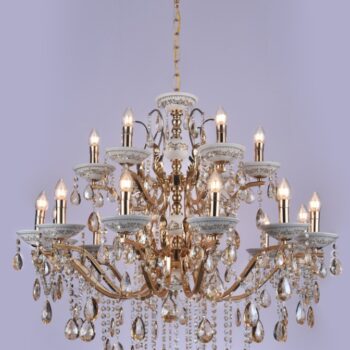 Pendente em Metal Dourado com Cristal 100×85CM - SINDORA DCD00478-12+6