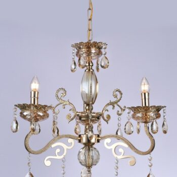 Pendente em Metal Dourado com Cristal 45×45CM - SINDORA DCD00479-3